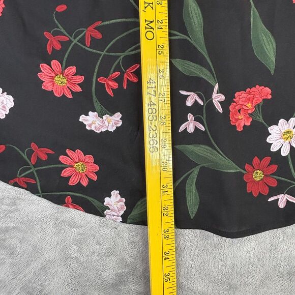 Torrid Blouse Womens 5X Black Floral Split Neck Short Sleeve Tunic Plus Boho - Picture 9 of 13